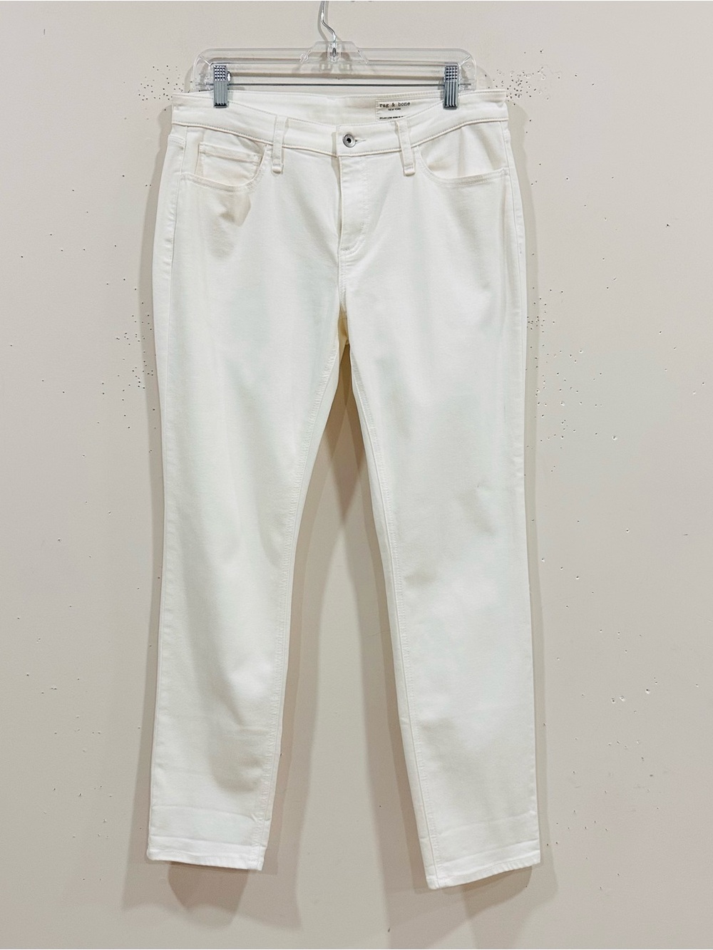 Rag & Bone Dylan Low-Rise Slim Boyfriend Jeans White Denim Size 29